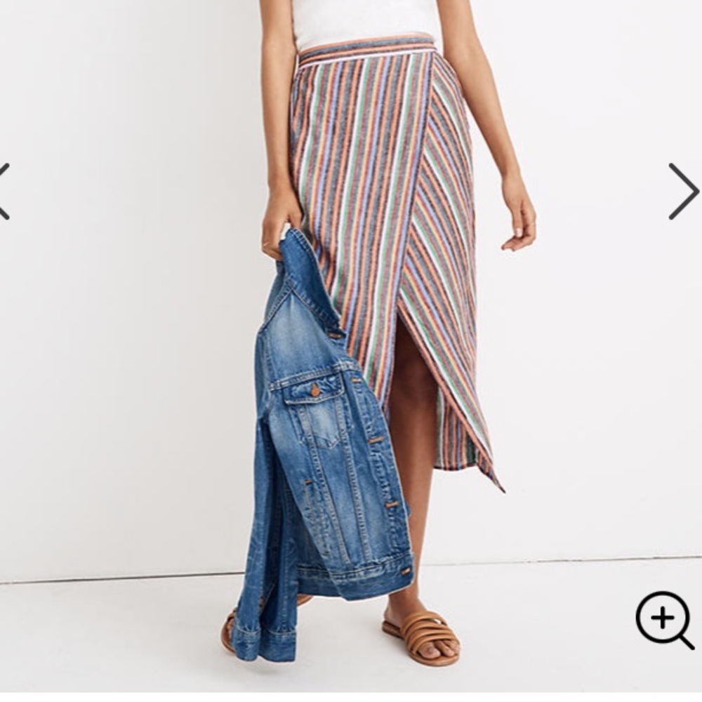 NWT Madewell Overlay Skirt in Rainbow Stripe